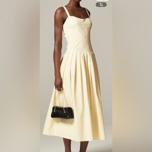 J. Crew midi pleated drop waist dress In crinkle cotton blend